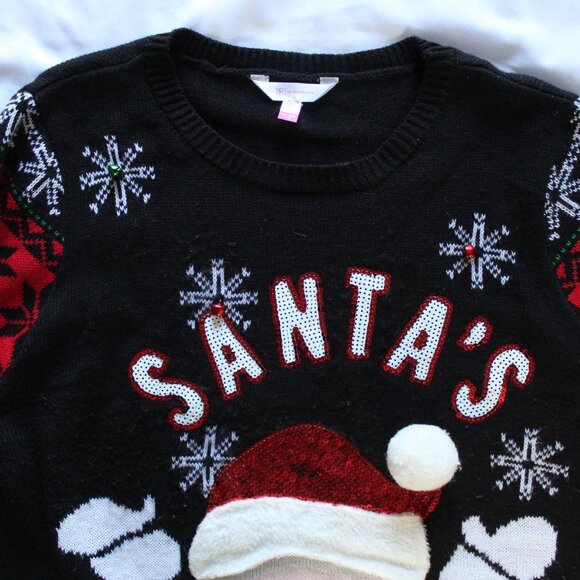 No Boundaries Santas Favorite Embellished Christmas Sweater Size XXL - Picture 2 of 8